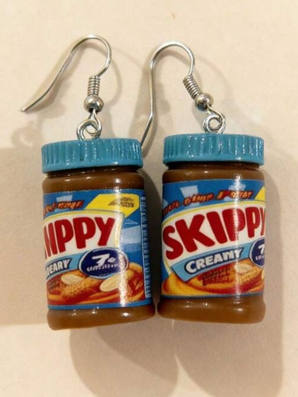 Mini Peanut Butter Jar Earrings Food Jewelry Statement